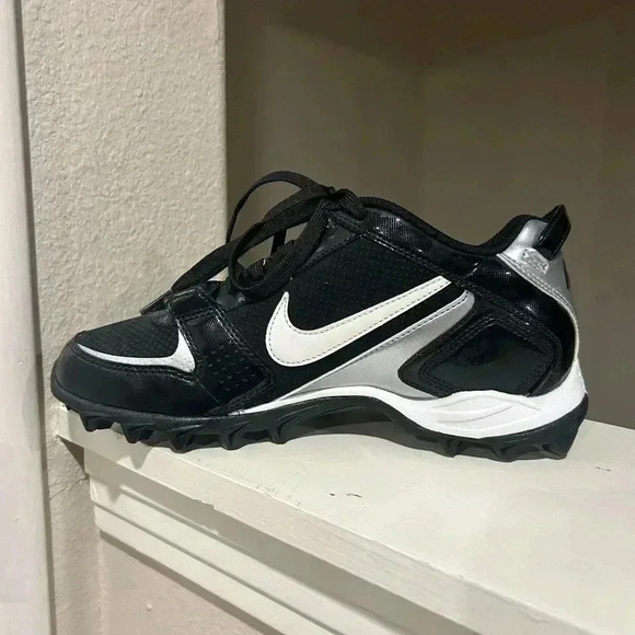 NIKE Men's Land Shark Football Cleats (396231-011) Black/White - Size 7.5 - Picture 3 of 11